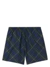 Burberry Pantaloncini In Twill Check In Green