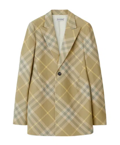 BURBERRY BURBERRY CHECKED TAILORED SINGLE-BREASTED BLAZER