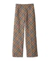 Burberry Tailored Wool Blend Trousers With Nova Check Pattern In Brown
