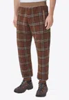 Burberry Trousers Featuring Elastic Waistband And Check Pattern
