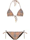Burberry Vintage Check Triangle Bikini In Brown