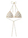Burberry Check Triangle Bikini Top In Neutrals