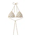 Burberry Check Triangle Bikini Top In Nude