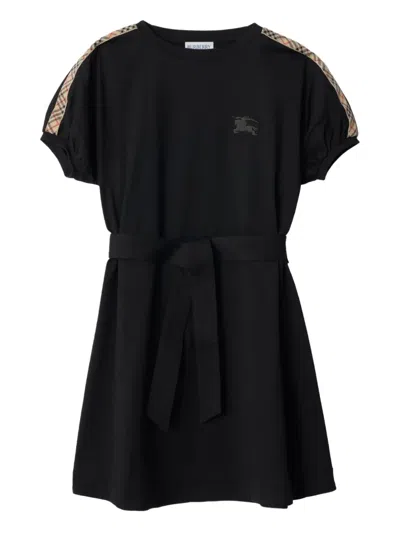 Burberry Kids' Check Trim Cotton T-shirt Dress In Multi