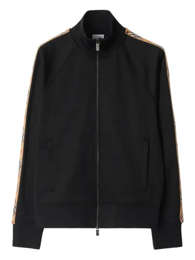 BURBERRY CHECKED-TRIM SWEATSHIRT