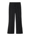 Burberry Check Trim Cotton Blend Track Pants In Black