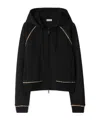 Burberry Checked-trim Zip-up Hoodie In Black