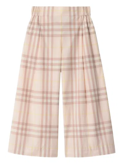 Burberry Kids' Checked Trousers In Neutral