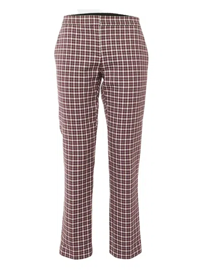 Pre-owned Burberry Checked Trousers In Red