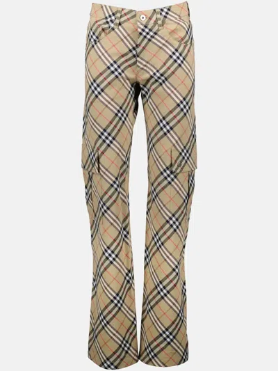 Burberry Checked Trousers In Neutrals