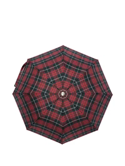 Burberry Checked Umbrella In Red