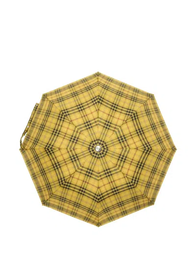 Burberry Checked Umbrella In Brown