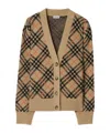 Burberry Checked V-neck Buttoned Cardigan In Brown