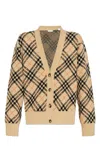 Burberry Checked V-neck Buttoned Cardigan In Sand Ip Check