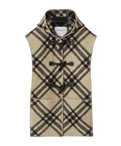 Burberry Checked Vest In Nude