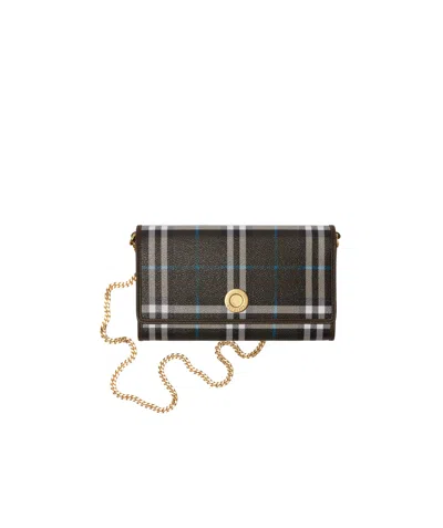 BURBERRY BURBERRY CHECKED CHAIN STRAP WALLET