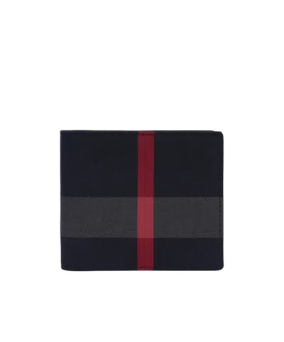 Burberry Checked Wallet In Black