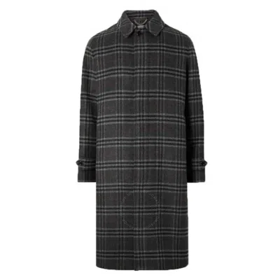 Burberry Checked Wool And Cashmere-blend Coat In Gray