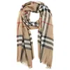 Burberry Checked Wool And Silk-blend Scarf In Yellow