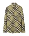 Burberry Wool Blend Checked Overshirt In Nude