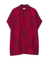 Burberry Woman Cape Garnet Size Onesize Wool In Red