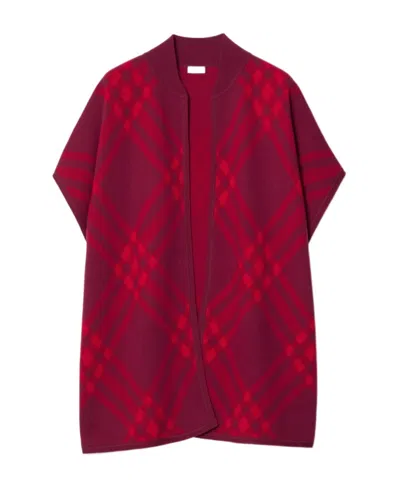 BURBERRY CHECKED WOOL CAPE