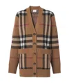 Burberry Checked Wool And Cashmere-blend Cardigan In Brown