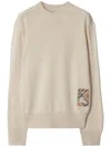 Burberry Checkered Design Wool Jumper For Women In Neutrals