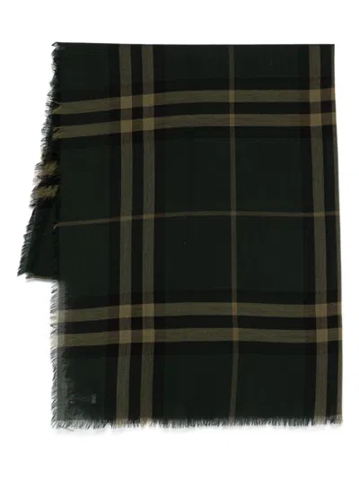 Burberry Dark Green Signature Print Scarf