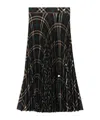 Burberry Long Multicolor Pleated Skirt With Check Motif In Wool Blend Woman In Black