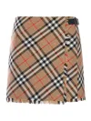 Burberry Womens Nut Ip Check Check-print Fringed Woven Mini Skirt In Nude & Neutrals