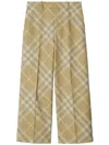 Burberry Checkered Design Wool Trousers For Women