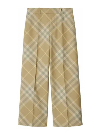 BURBERRY CHECKED WOOL TROUSERS