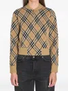 Burberry Check Sweater In Brown