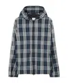 Burberry Checked Zip-up Hooded Jacket In Black