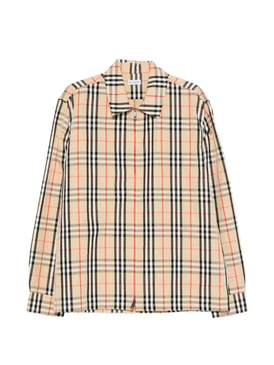BURBERRY BURBERRY CHECKED ZIP-FRONT SHIRT JACKET