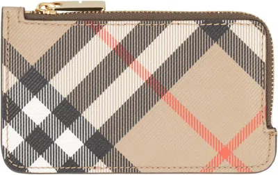 Burberry Checked Zipped Card Case In Multi