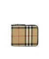 Burberry Beige Check Large Bifold Wallet In Nude