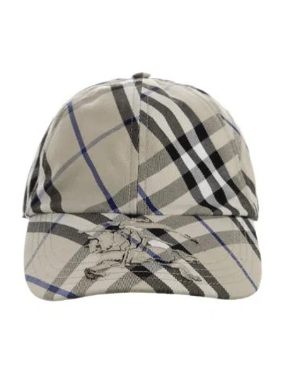 Pre-owned Burberry Checker Baseball Hat In Neutral