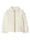 Burberry Checker-tape Nylon Puffer Jacket In Neutral