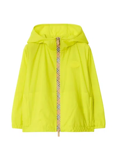 Burberry Checker-tape Nylon Hooded Jacket In Multi