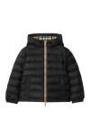 Burberry Checker-tape Nylon Hooded Puffer Jacket In Black