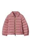 Burberry Checker-tape Nylon Puffer Jacket In Pink