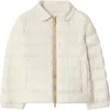 Burberry Checker-tape Nylon Puffer Jacket In White