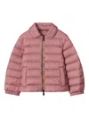 Burberry Checker-tape Nylon Puffer Jacket In Pink