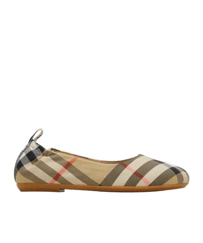 BURBERRY VINTAGE CHECK-PATTERN BALLET FLATS