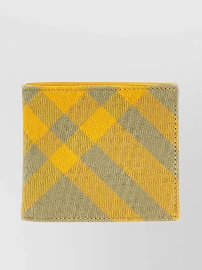 Burberry Checkered Bi-fold Wallet Visible Stitching In Multi