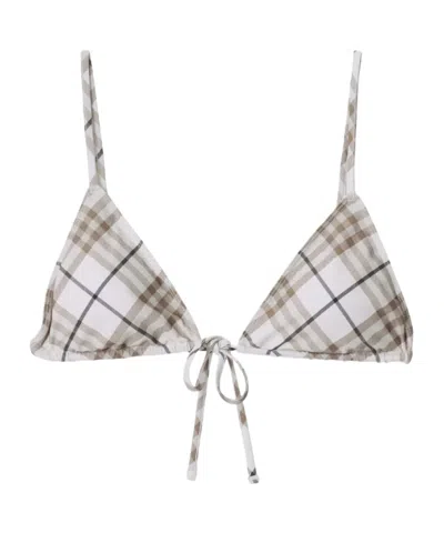 BURBERRY BURBERRY CHECKERED FRONT-TIED BIKINI TOP