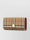 BURBERRY CHECKERED CANVAS AND LEATHER CONTINENTAL WALLET