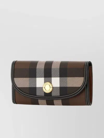 BURBERRY CHECKERED CANVAS AND LEATHER WALLET